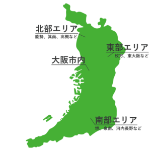 大阪のエリアマップ